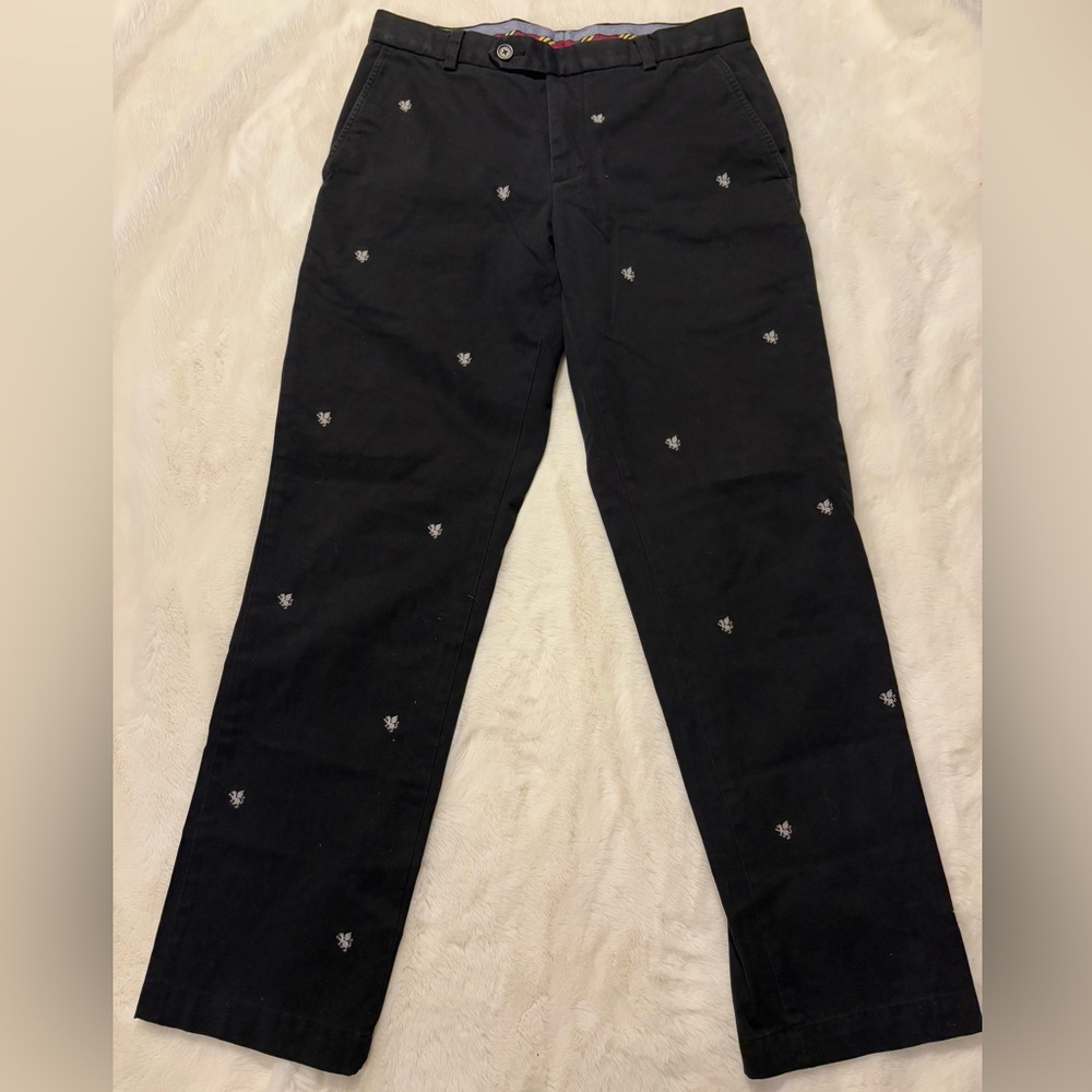 Vintage Brooks Brothers Milano Navy Chino Pants Men’s Dragon Embroidery W33 L32